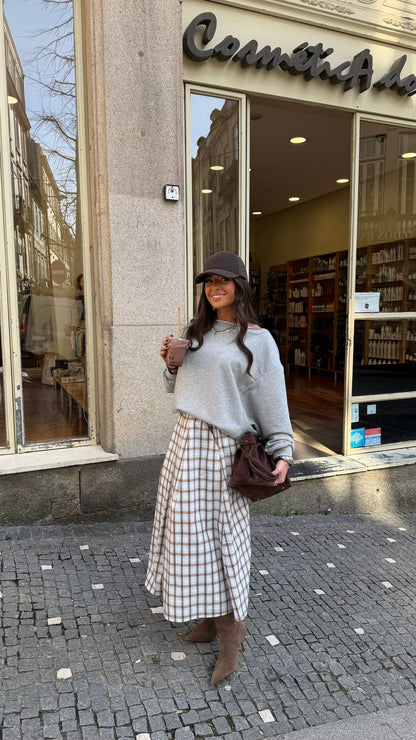 Plaid Midi Skirt
