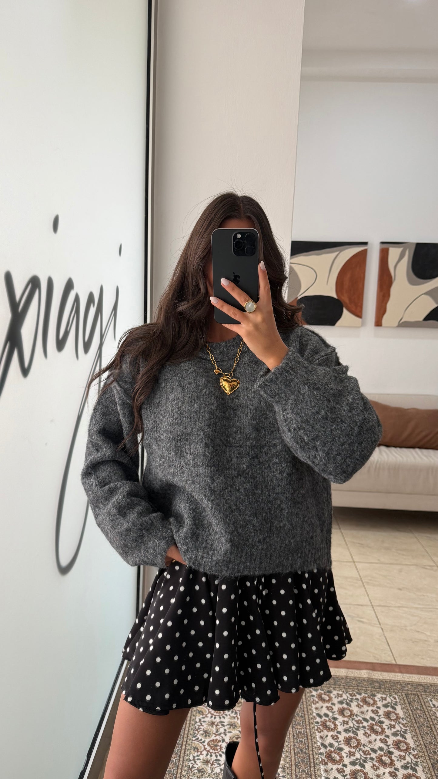 Dark Grey Wool-Blend Sweater