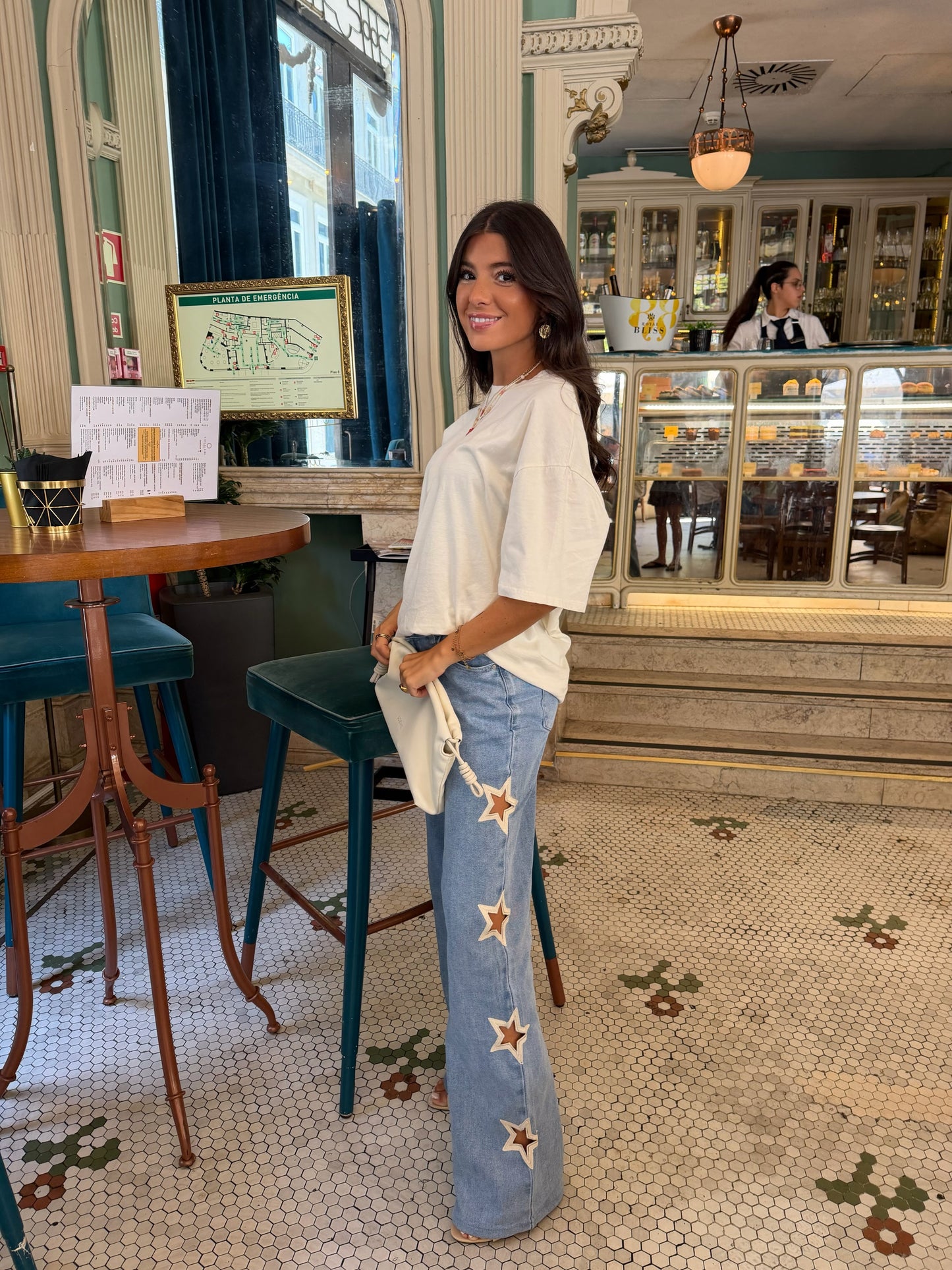Star Cut Out Detail Jeans