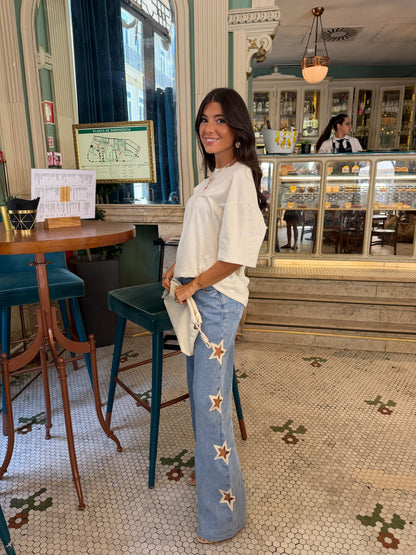 Star Cut Out Detail Jeans