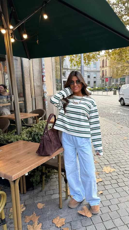 Christmas Mood Striped Long Sleeve Top