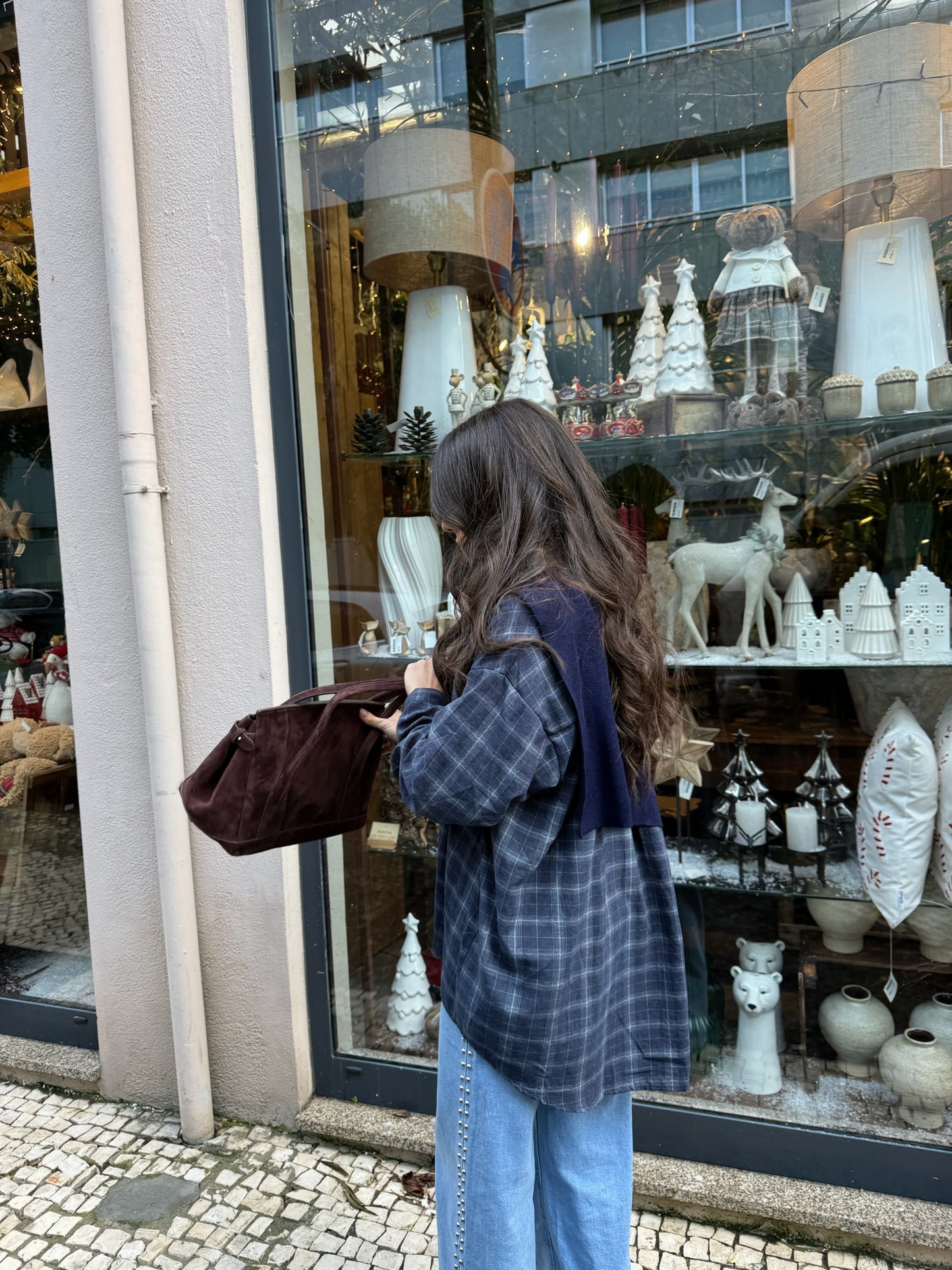 Two-in-One Shirt in Navy (w/ satin lining)