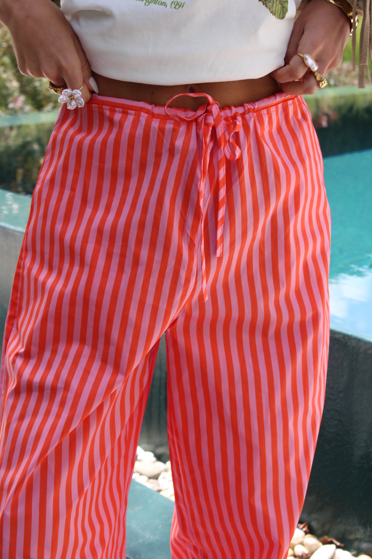 Striped Pants - Pink and Orange