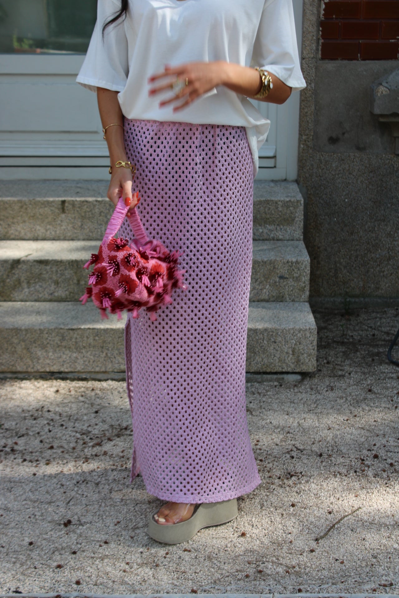 Soft Pink Crochet Skirt