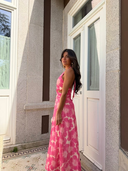 Pink Bloom Cut-Out Dress