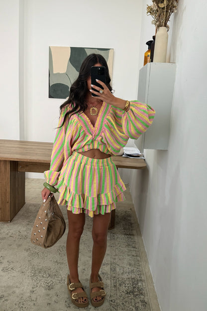Colorful Set: Shorts and Crop Top