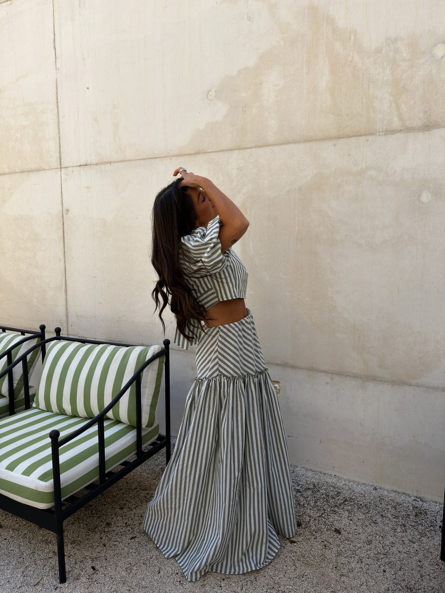Sage Stripe Set