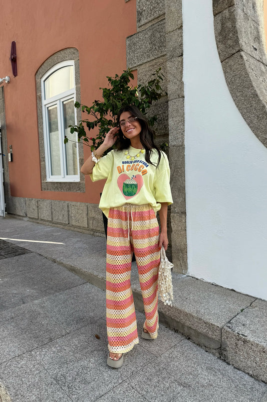 Striped Colorful Crochet Pants (Lined)