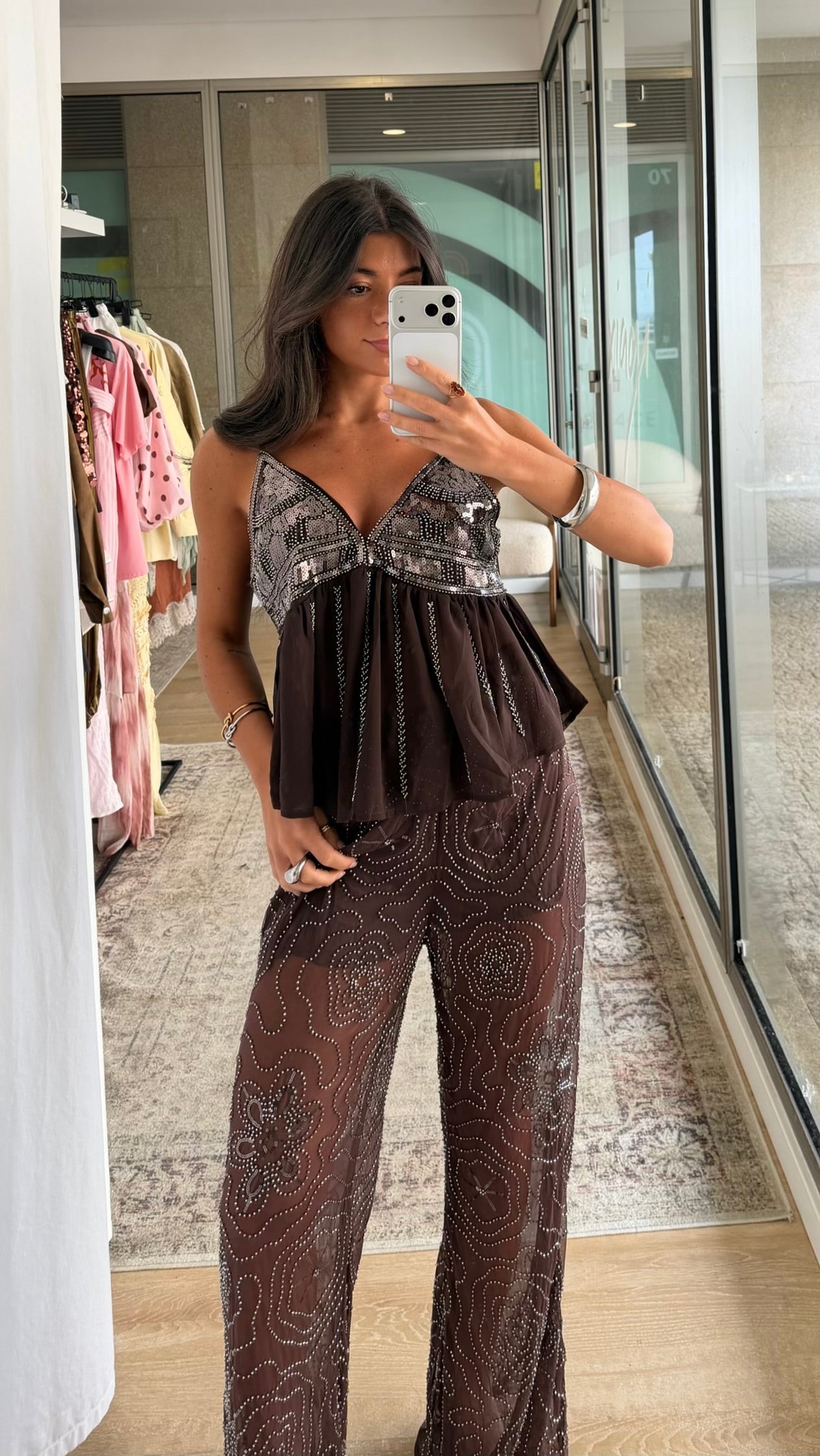 Dark Chocolate Sheer Pants