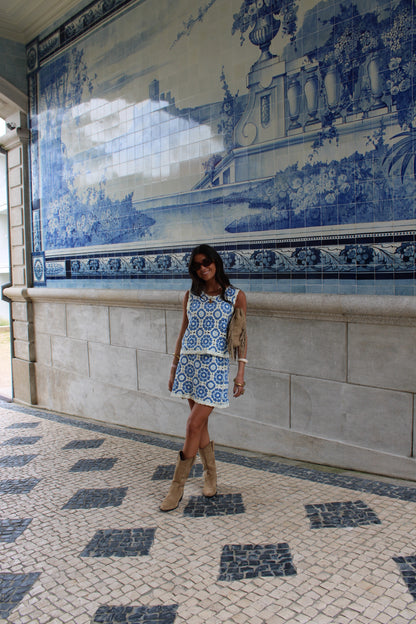 Two-Piece Crochet Set: Top and Skirt