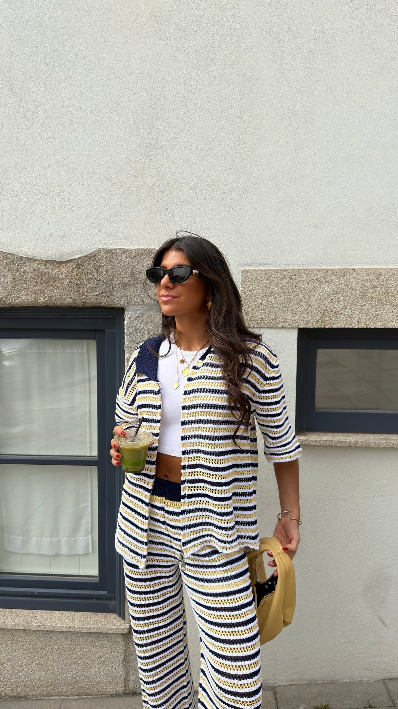 Golden Coast Stripe Crochet Pants