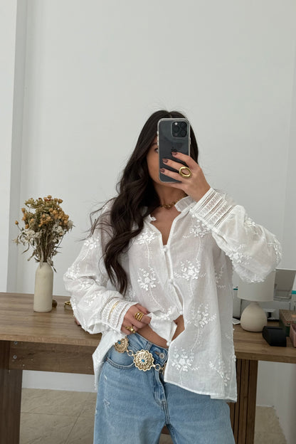 Shirt with Embroidered Details