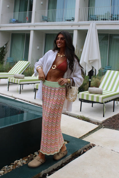 Pastel Chevron Crochet Skirt