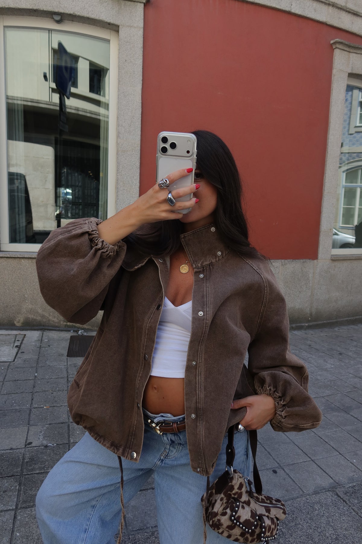 Washed Brown Denim Jacket