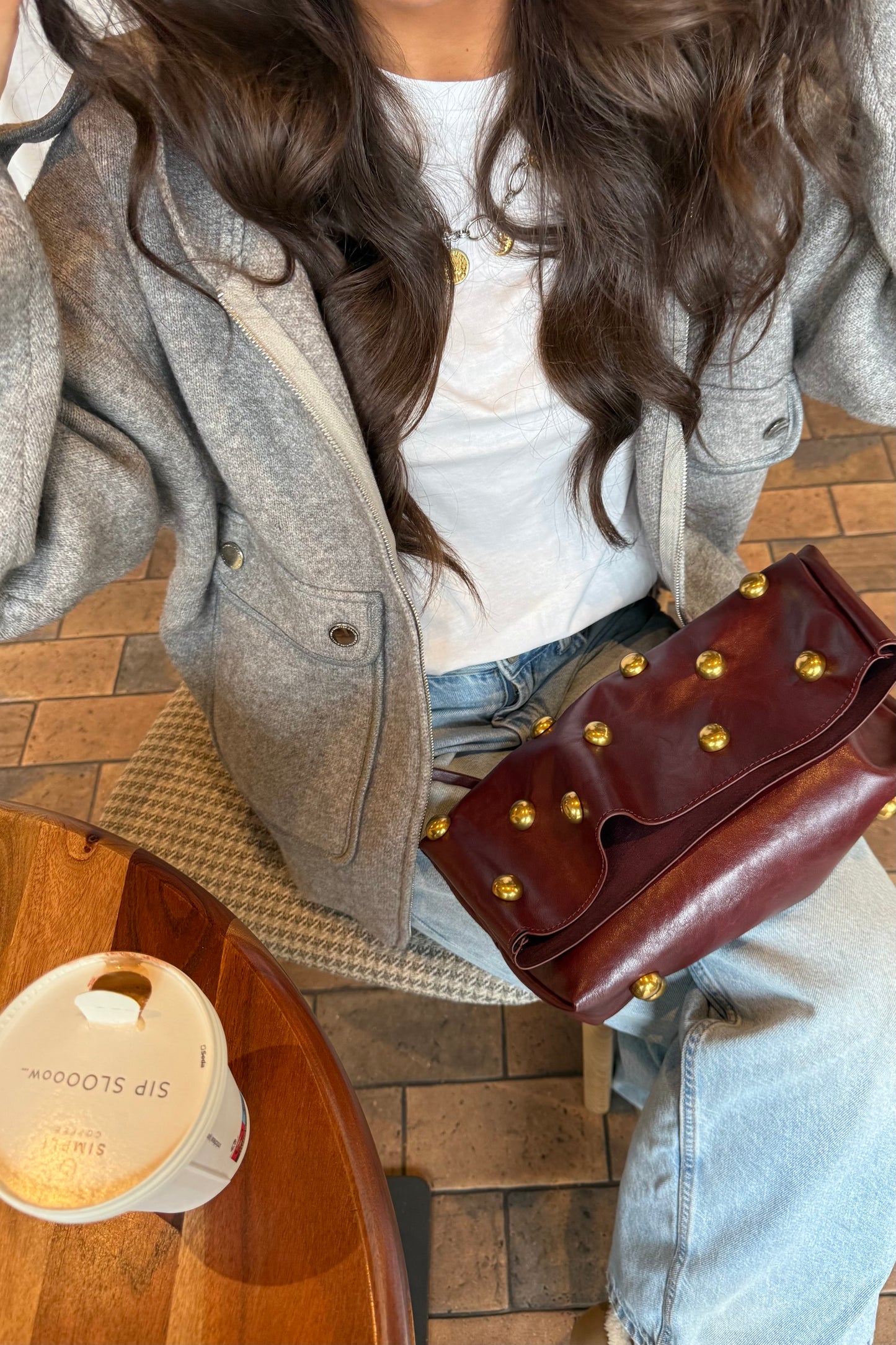 Wool & Cashmere Hooded Jacket in Grey