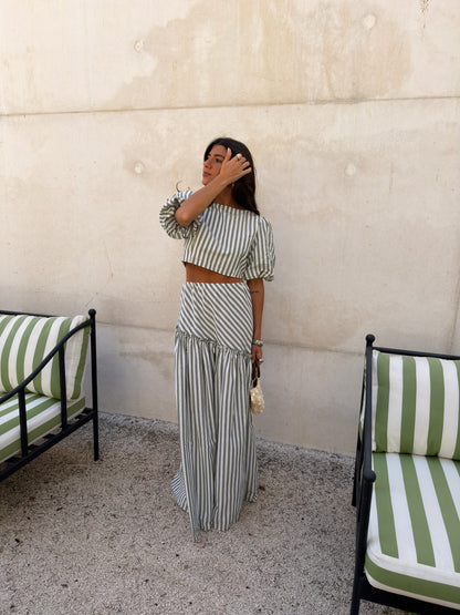 Sage Stripe Set
