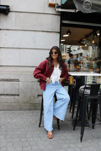 Cherry Suede-Effect Jacket