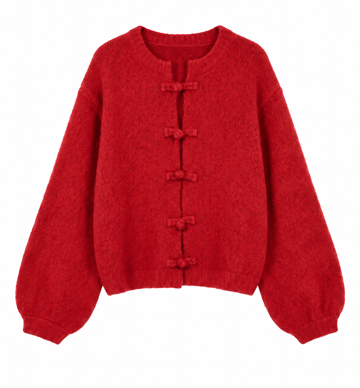 Red Toggle Cardigan