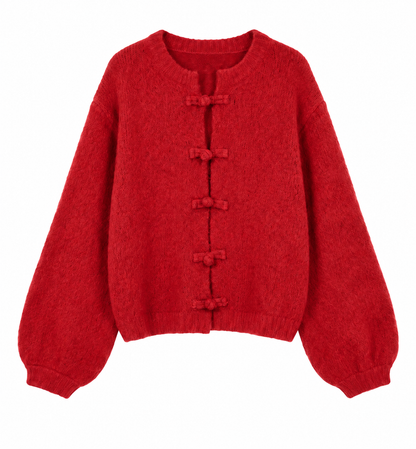 Red Toggle Cardigan