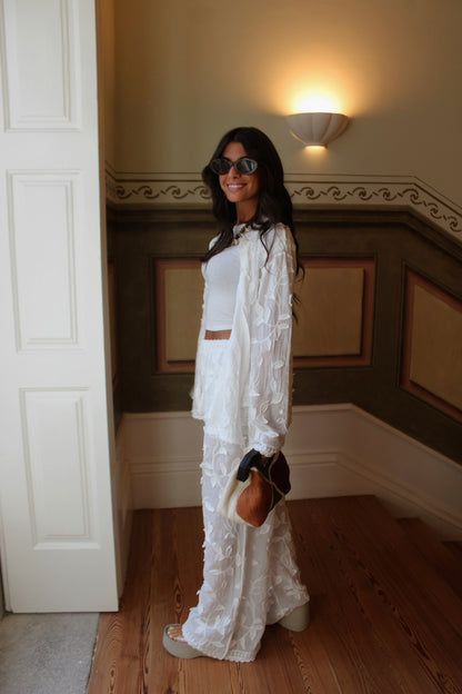 Embroidered White Set Shirt & Pants
