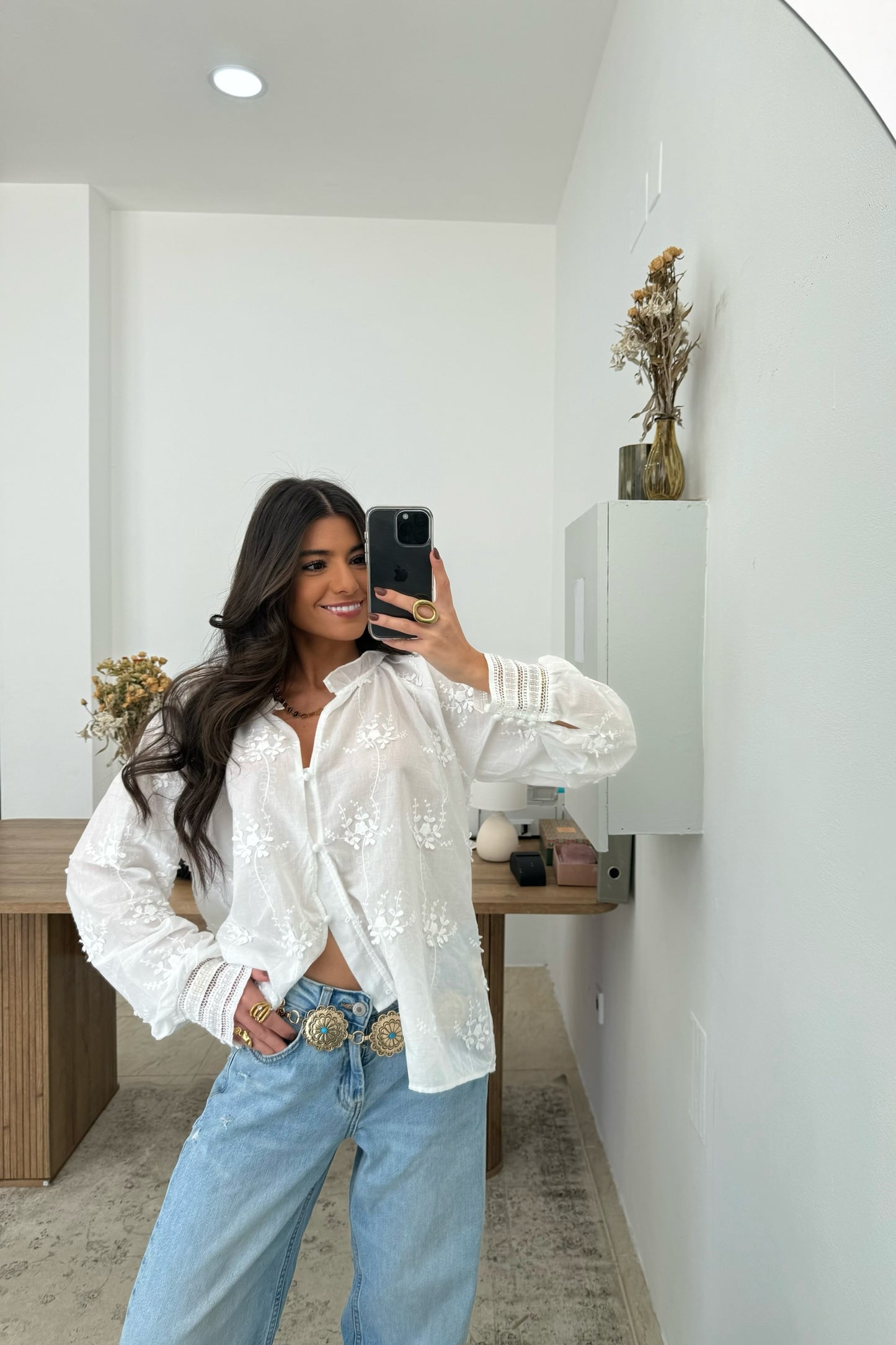 Shirt with Embroidered Details