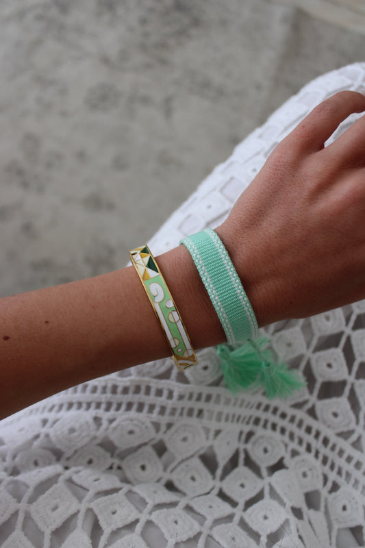 Set Of 2 Bracelets - Seafoam Green