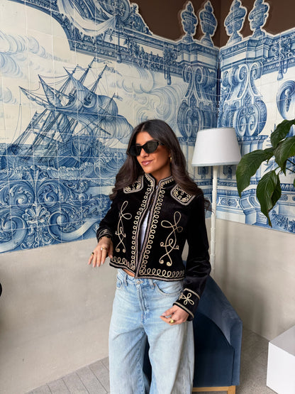 Napoleonic Velvet Jacket with Gold Embroidery