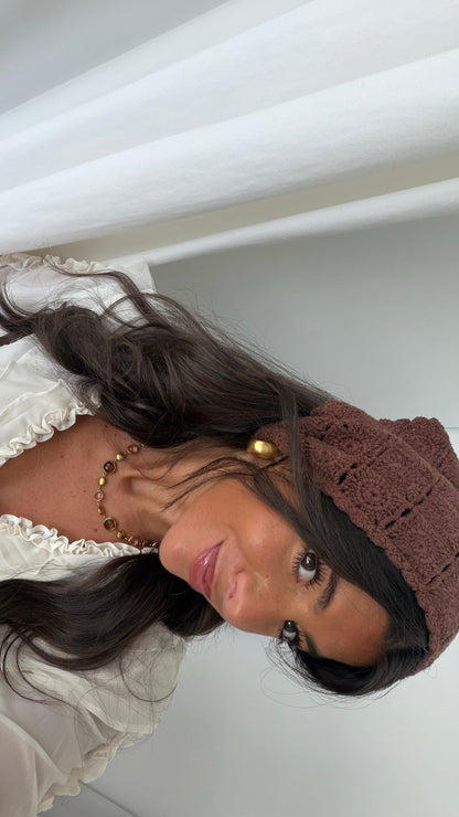 Brown Chocolate Crochet Bandana