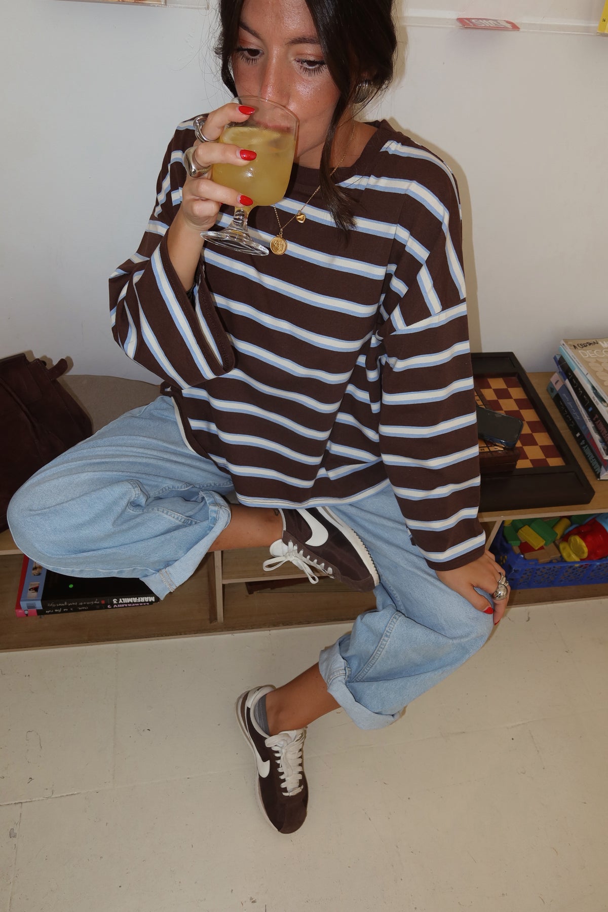 Open Back Striped Sweater