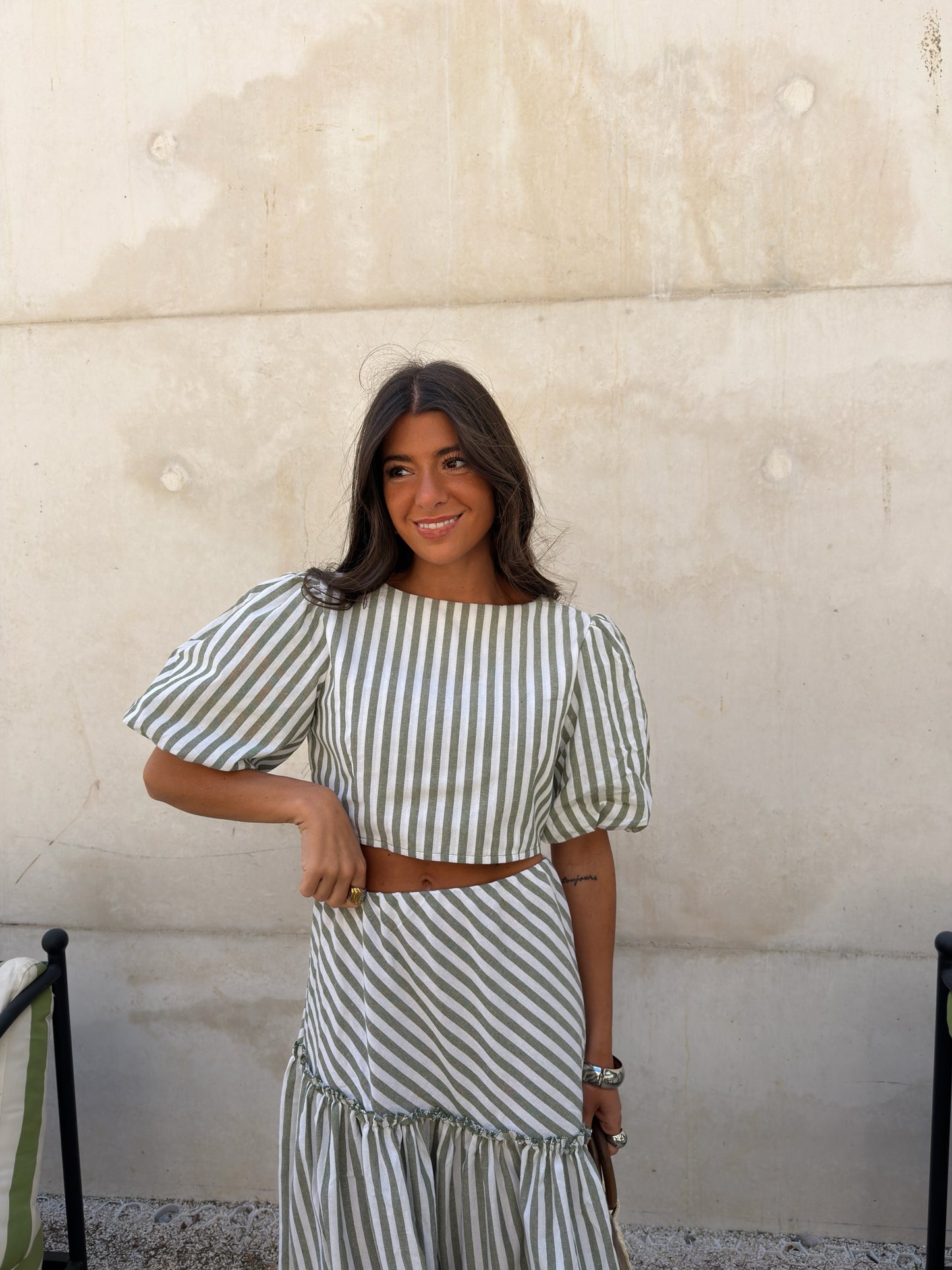 Sage Stripe Set