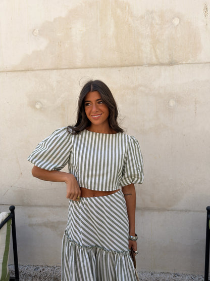Sage Stripe Set