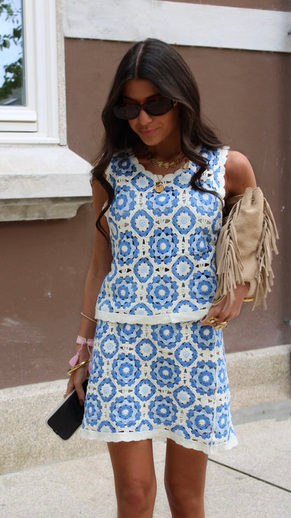 Two-Piece Crochet Set: Top and Skirt