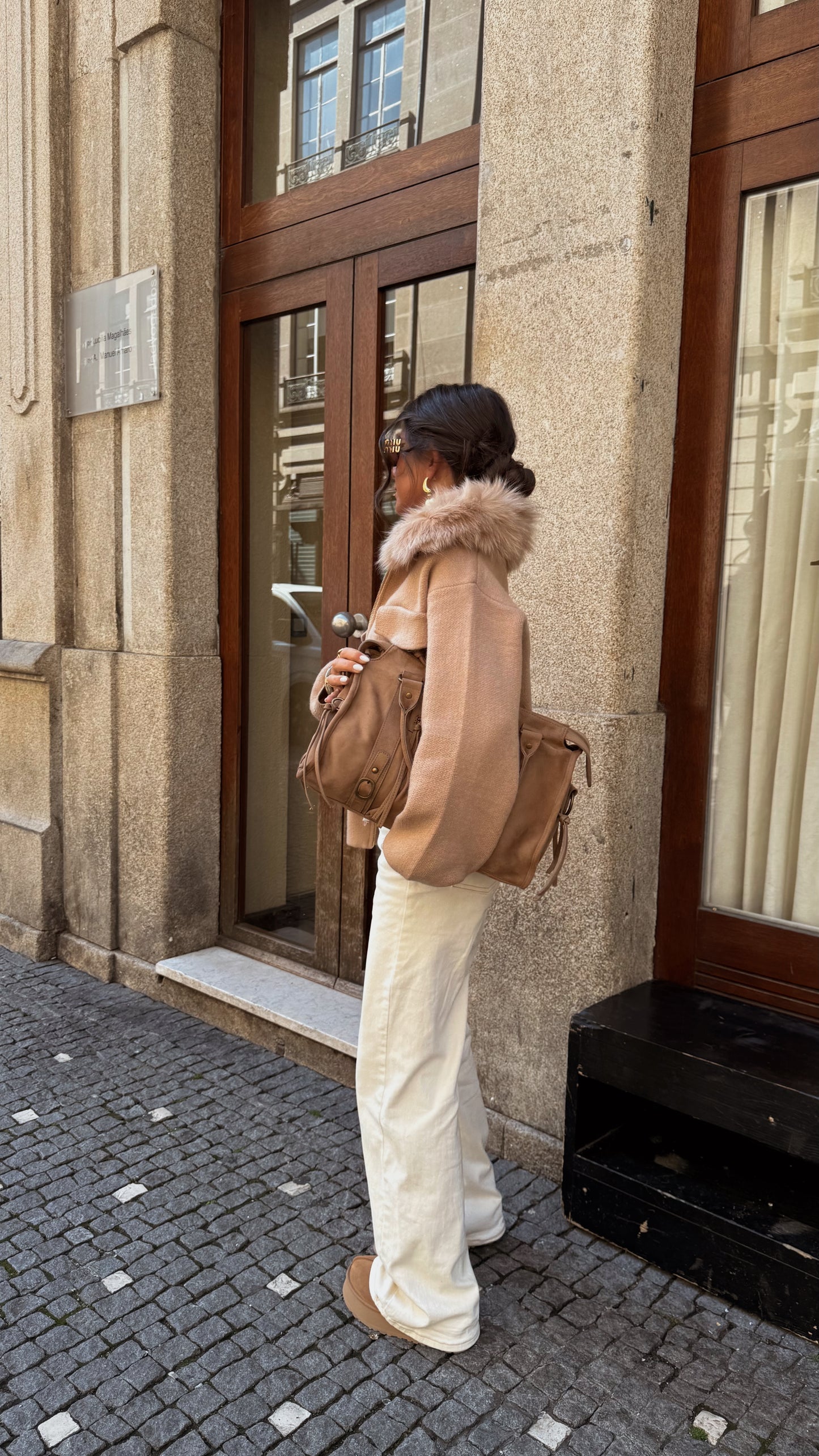 Wool & Cashmere Blend Jacket in Camel