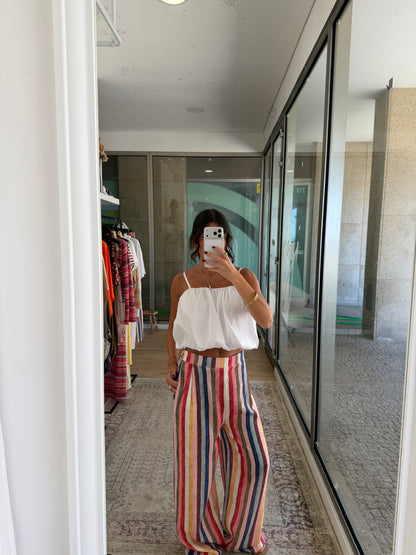 White Bubble Crop Top