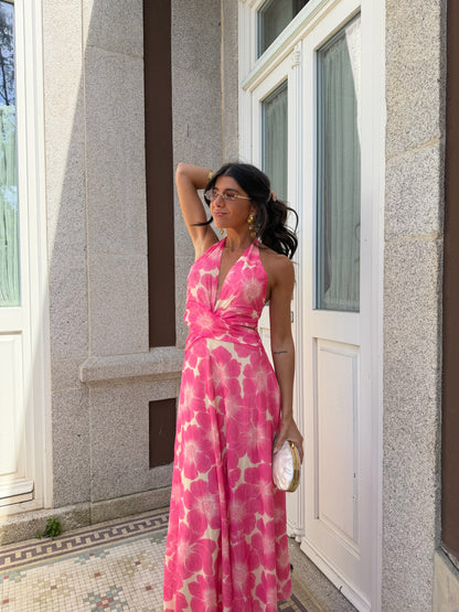 Pink Bloom Cut-Out Dress