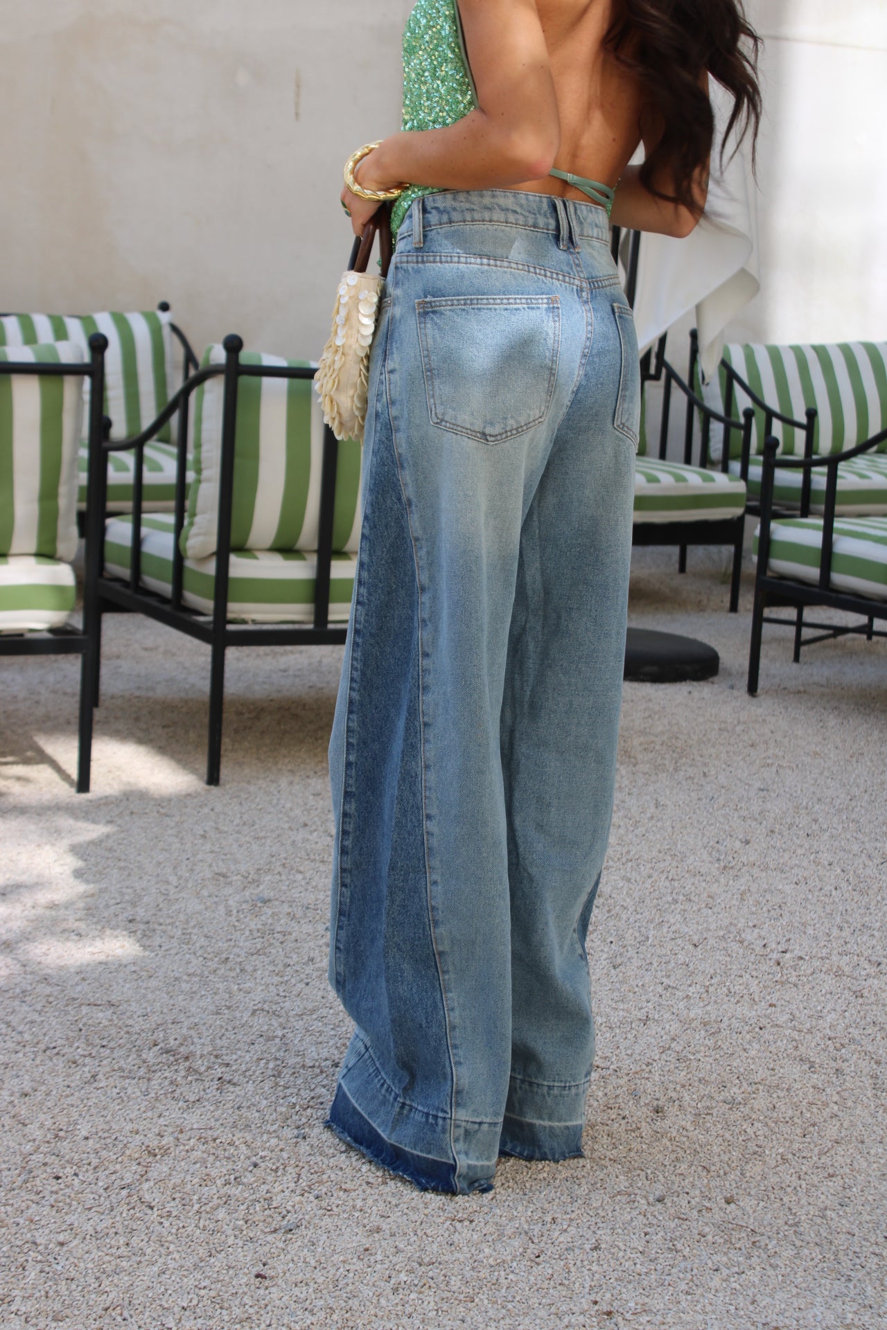 Dual-Tone Wide-Leg Jeans | Pre-order (shipping on October 8)
