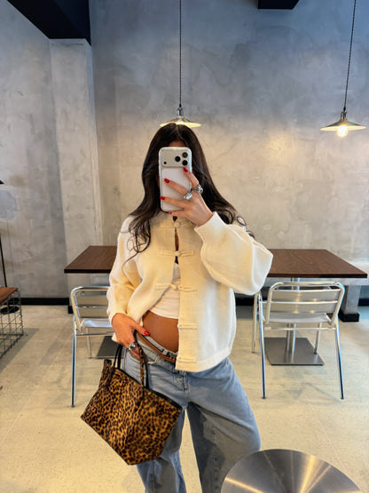Cream Toggle Cardigan