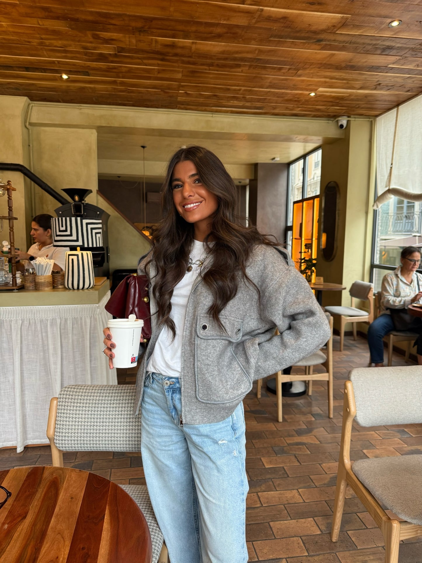 Wool & Cashmere Hooded Jacket in Grey