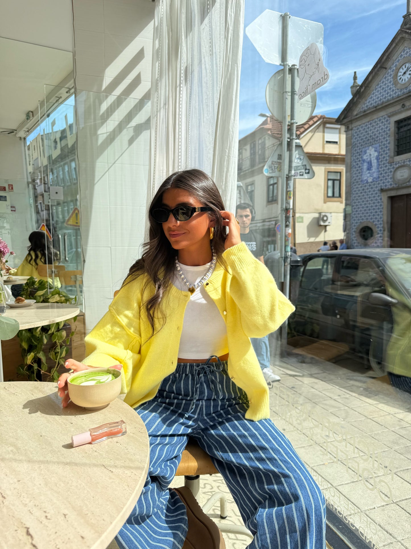 Yellow Alpaca Blend Cardigan