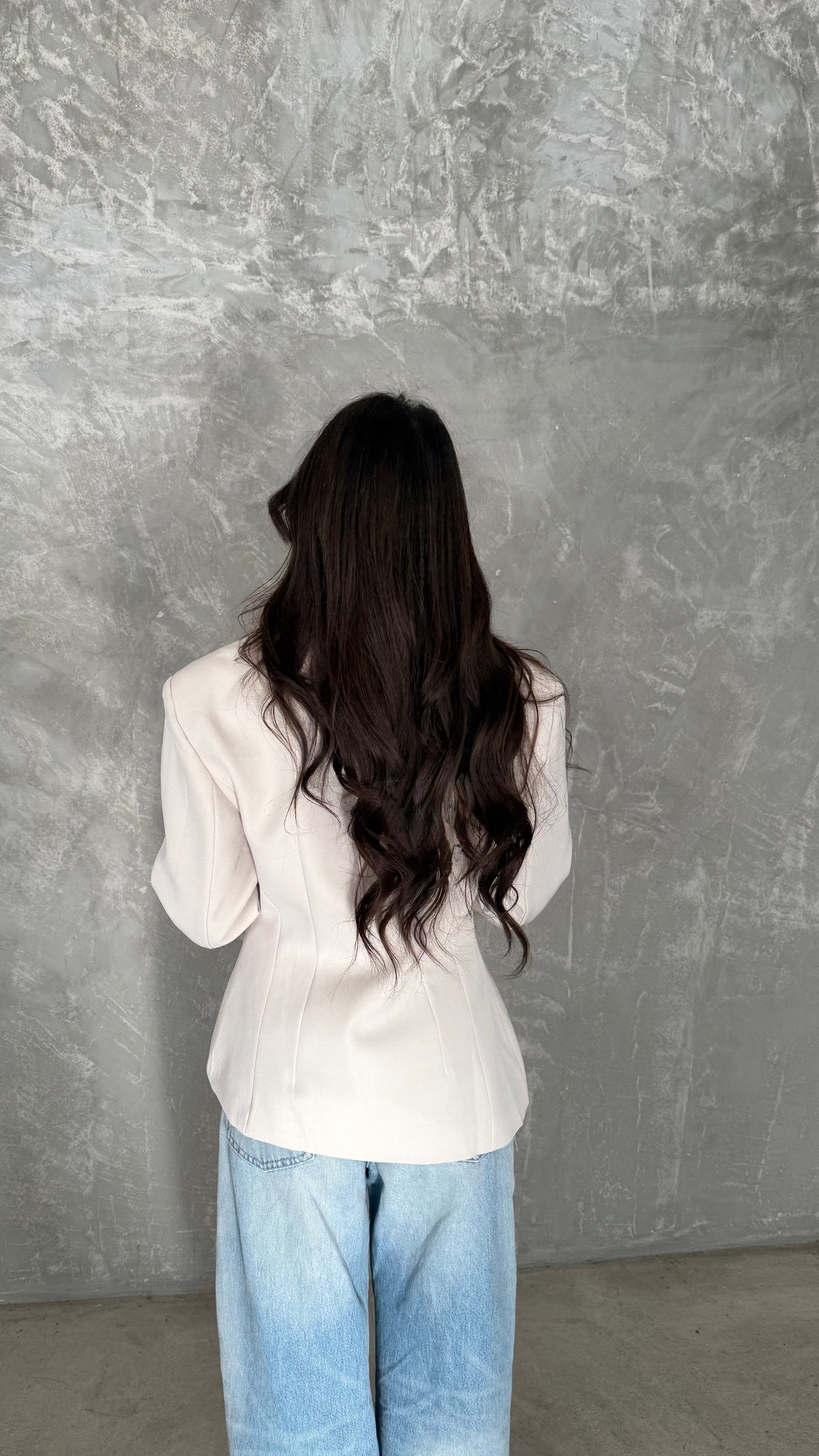 Asymmetric Off White Blazer