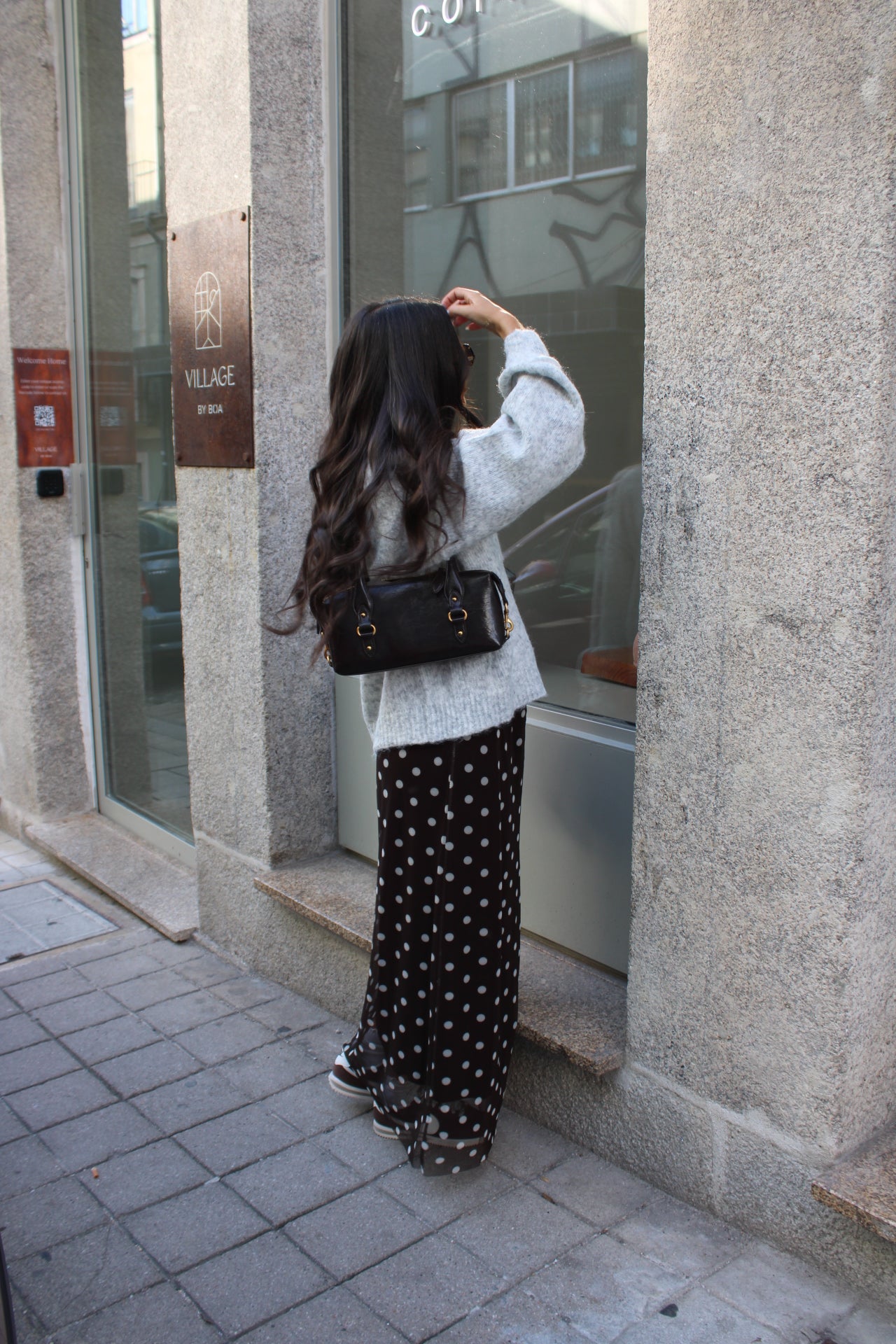 Polka Dot Sheer Maxi Skirt with Lining