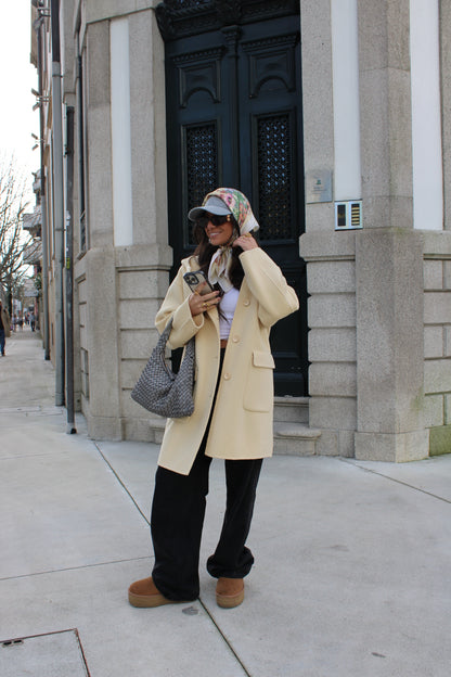 Butter Yellow Cashmere Coat