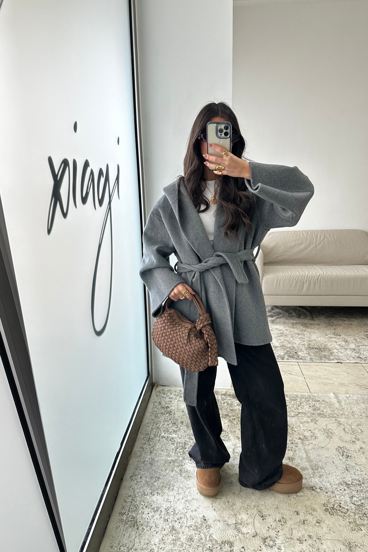 Pure Cashmere Hooded Coat