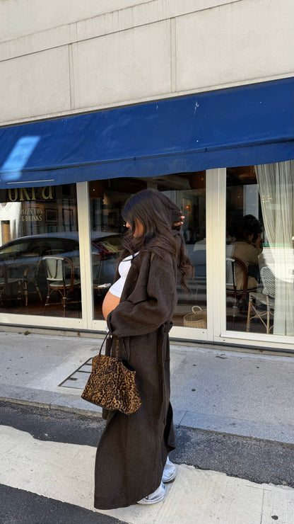 Chocolate Brown Long Wool Coat