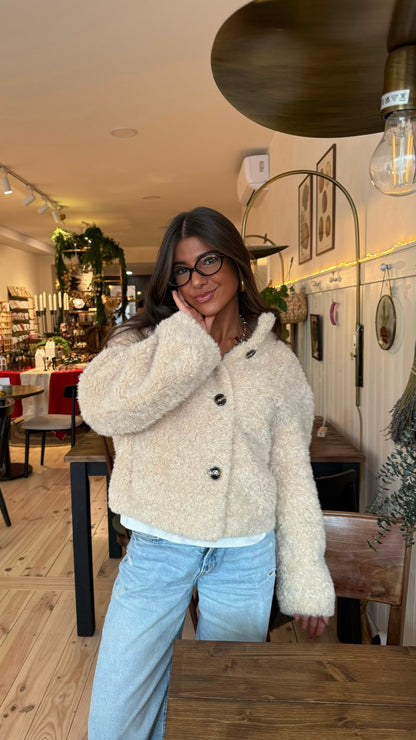 Cream Teddy Jacket