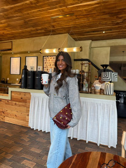 Wool & Cashmere Hooded Jacket in Grey