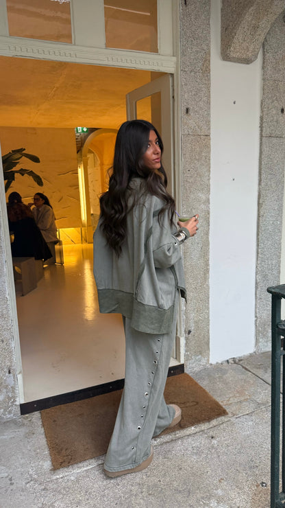 Comfy Khaki Eyelet Co-ord