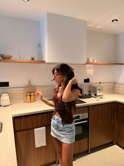 Chocolate Brown Knot Top