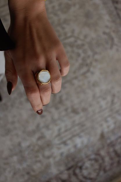 Mother of Pearl Gemstone Ring