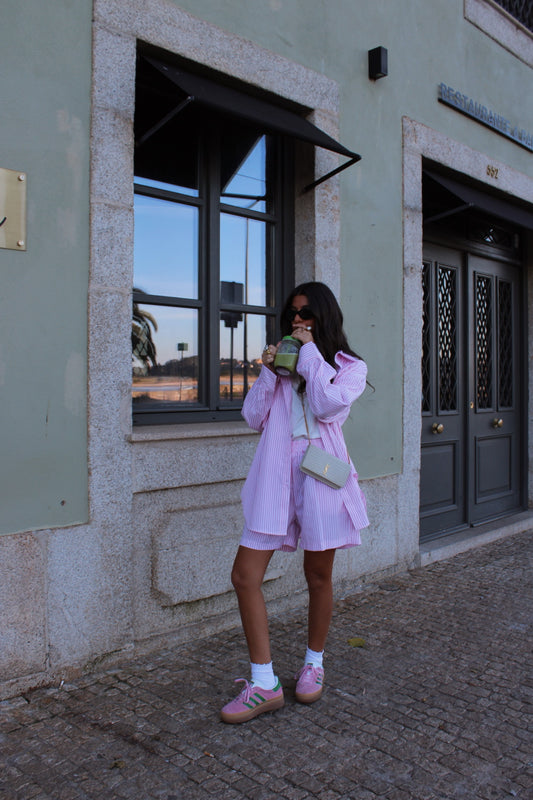 Striped Shirt and Shorts Co-Ord Set